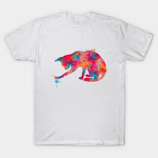 Playful Cat Watercolor Painting T-Shirt